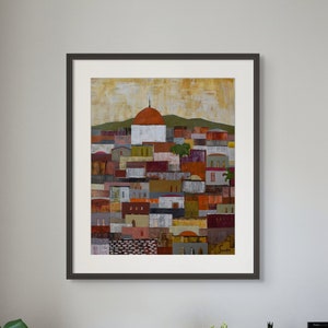 JERUSALEM AFTERNOON -Original Acrylic Painting On Canvas, One Of A Kind wall art, Contemporary Art , Colorful Israeli Painting by Ossha