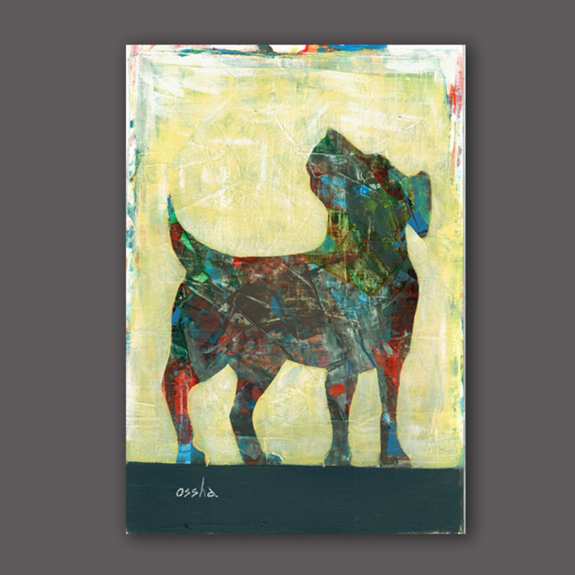 Dog Original Painting Wall Art Print Print on Paper / Etsy