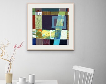 ROADS - Geometric Abstract Colorful Large Wall Art Print, Modern Wall Decor for Meeting Room, Print of Original Acrylic Painting