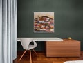 Jerusalem in Gold-Jewish Art, Big Colorful Israeli Landscape -Wall Art Print, Modern Square Israeli landscape Judaica Art,High Quality Print product logo