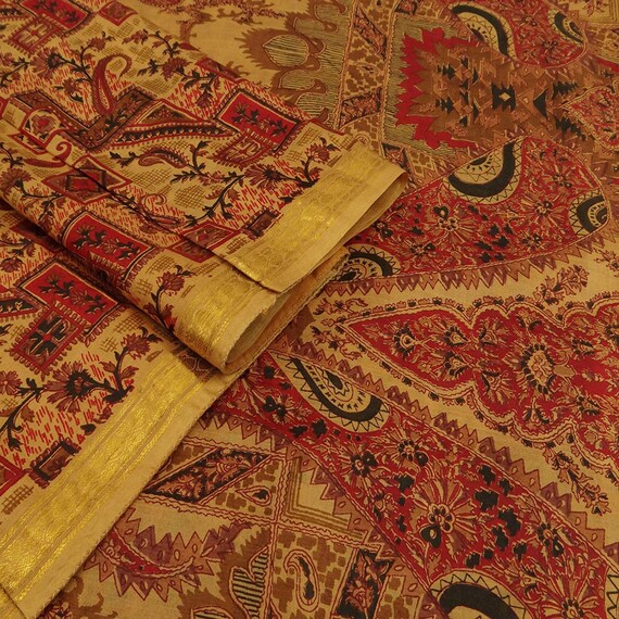 Vintage Floral imprimé Pure soie Saree robe jaune fabrication fabrication fabrication artisanale tissu 5 verges VPS51708 21ce05 Vintage Floral imprimé Pure soie Saree robe jaune fabrication fabrication fabrication artisanale tissu 5 verges VPS51708 21ce05