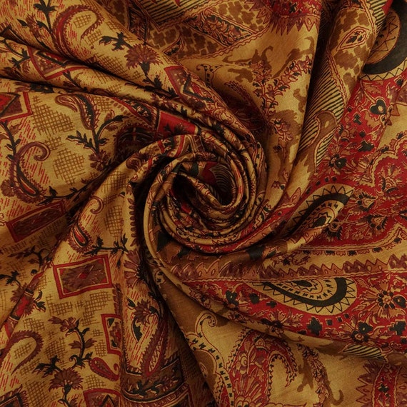 Vintage Floral imprimé Pure soie Saree robe jaune fabrication fabrication fabrication artisanale tissu 5 verges VPS51708 21ce05 Vintage Floral imprimé Pure soie Saree robe jaune fabrication fabrication fabrication artisanale tissu 5 verges VPS51708 21ce05