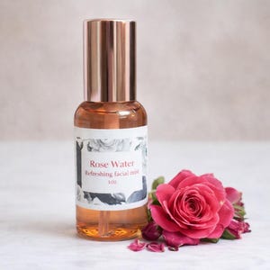 Bruma facial de agua de rosas – Hidratante/Tonificante/100 % natural imagen 1