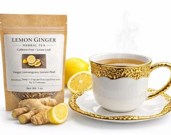 Té de hojas sueltas de limón y jengibre