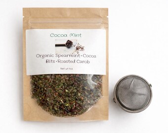 Seasonal Cocoa Mint Herbal Tea | Organic Spearmint,Roasted Carob Blend