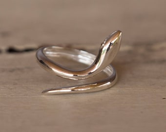 Snake Toe Ring, Sterling Silver Toe Ring, Toe Ring, Adjustable Silver Toe Ring, Simple Toe Ring, Sterling Silver Ring, Snake Jewelry