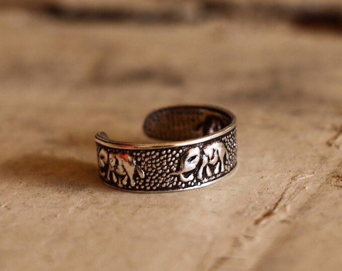 Elephant Toe Ring Sterling Silver Toe Ring Adjustable Toe Etsy