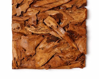 Handcrafted Teak Wood Wall Art | Organic Wood Wall Hanging | Natural Wood Decor