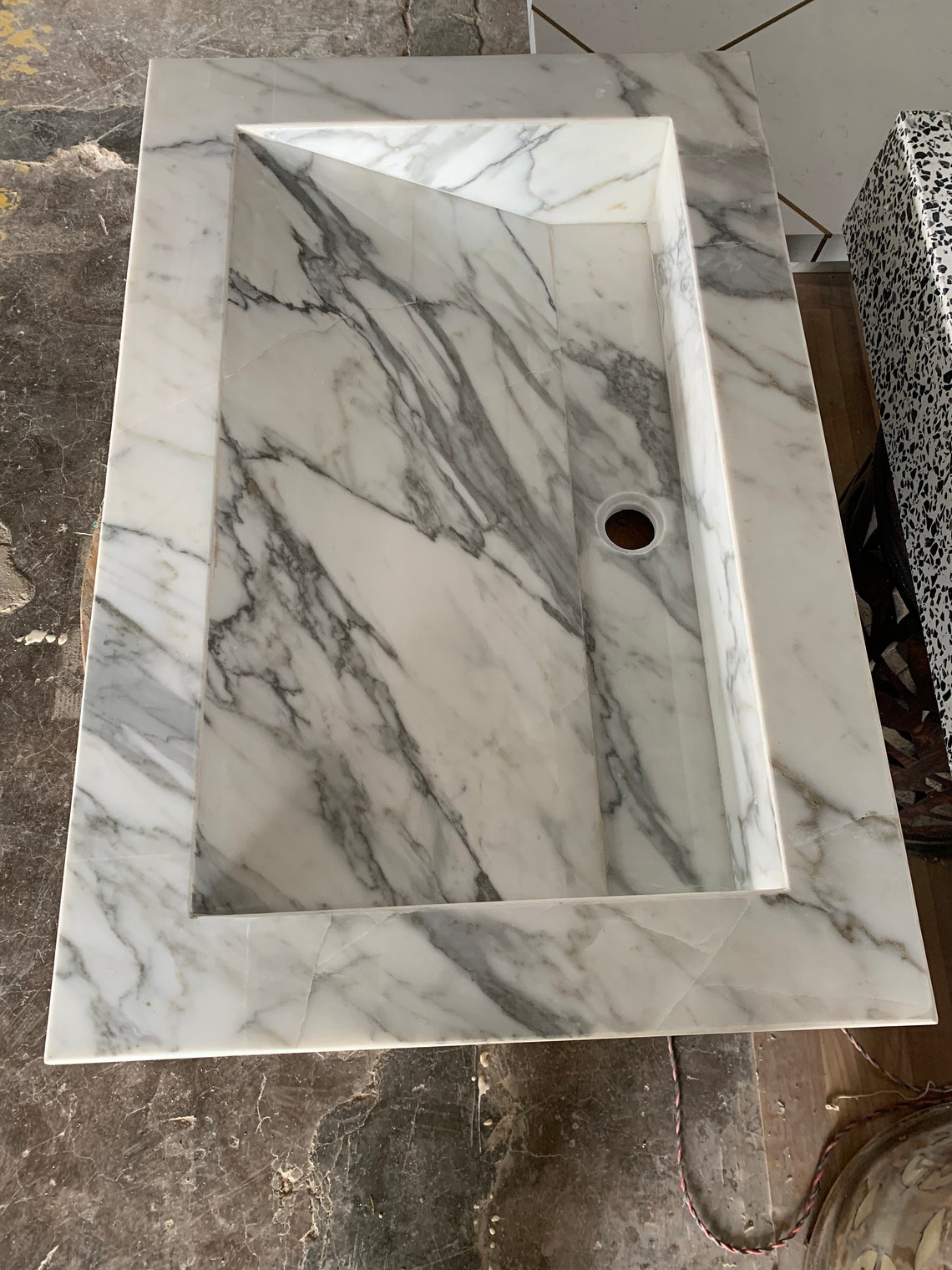 Natural Italian Marble Statuario Wash Basin/Sink 100 Made in Etsy