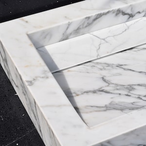 Natural Italian Marble Wash Basin/Sink 100% Made in Italy. (Fully Customisable)