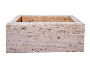 Handmade Travertine Stone Sink: Rustic Vessel Basin