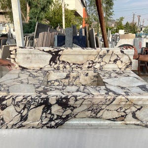 Custom calacatta viola sink