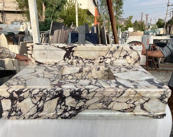 Custom calacatta viola sink
