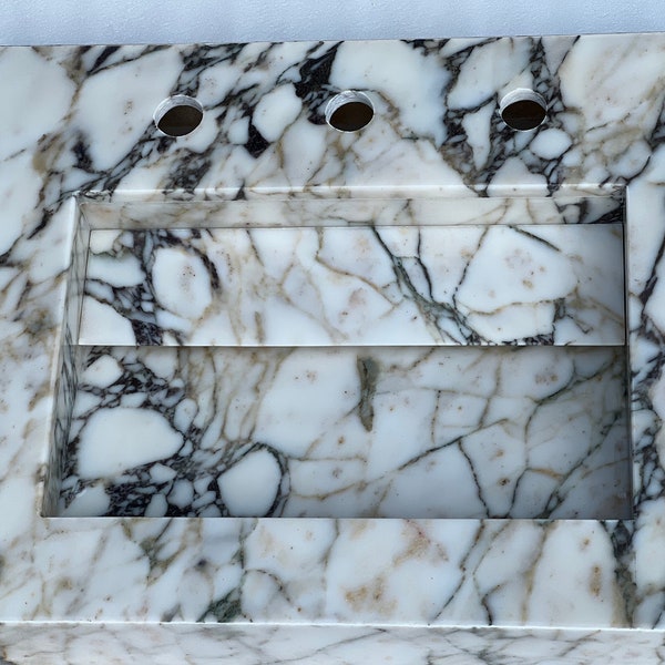 Calacatta Viola Natural Italian Marble Sink/Wash Basin (Fully customizable)