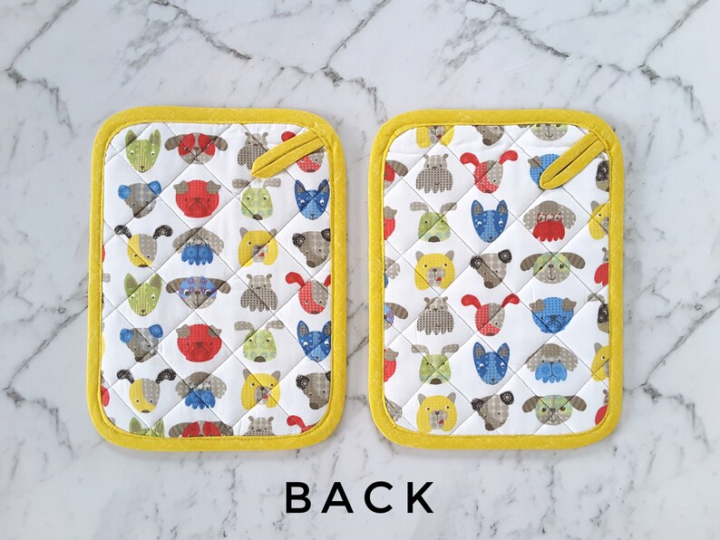 Dog Potholder Set Cute Dog Kitchen Decor Oven Mitts Etsy