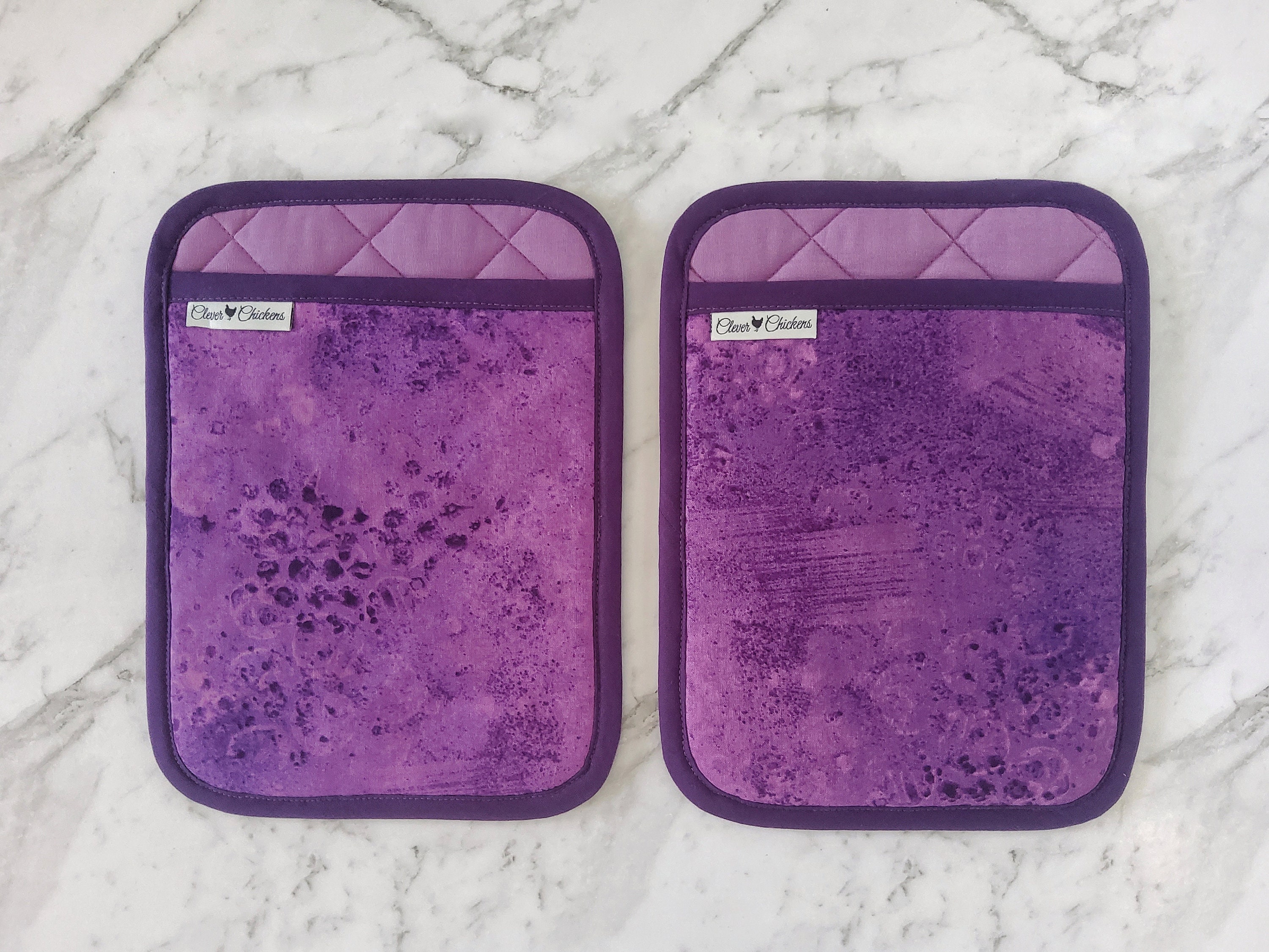 Purple Oven Mitt Set Purple Kitchen Decor Purple Pot Etsy