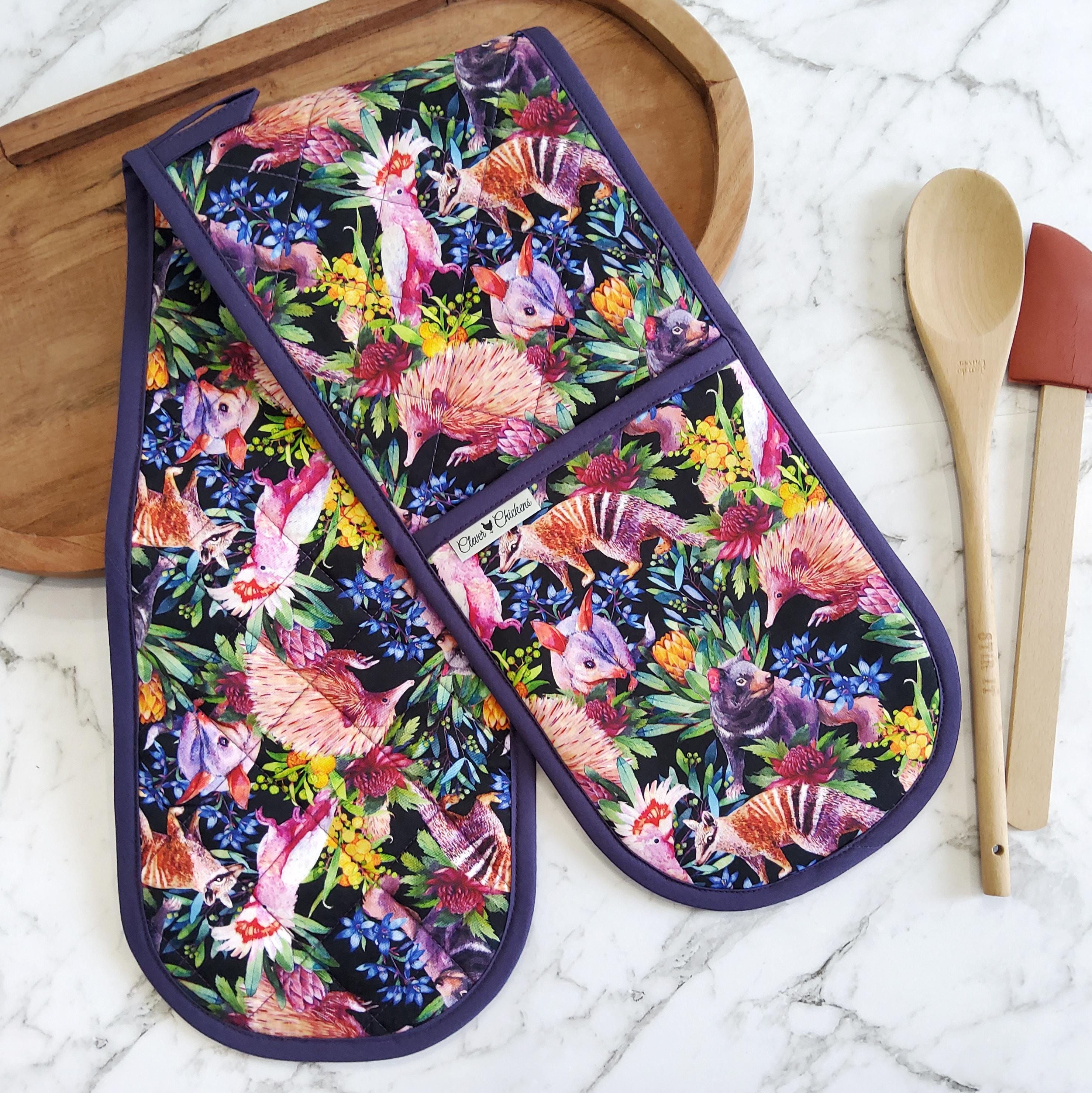 Handmade Australian Animal Double Oven Glove – Featuring Echidnas