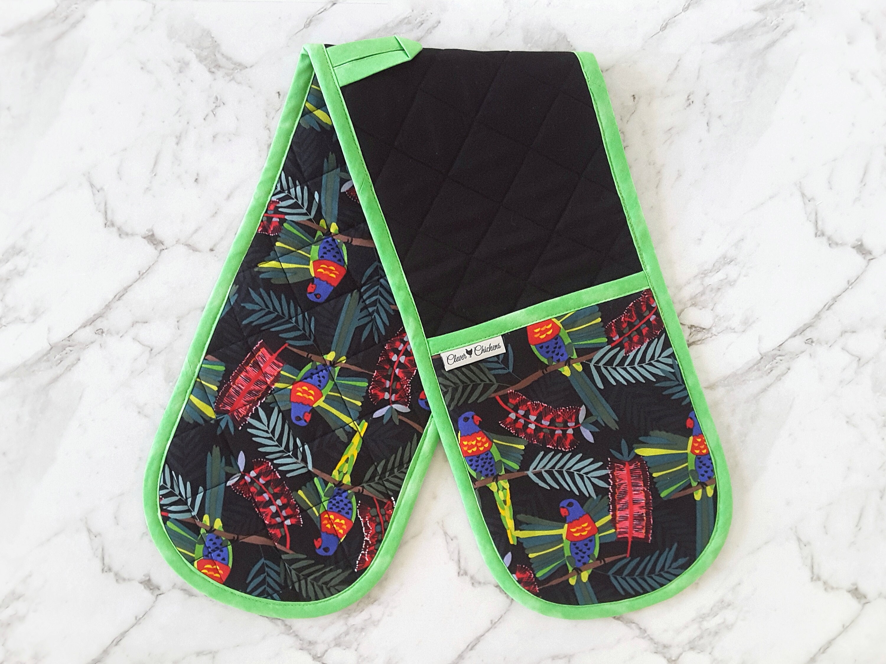 Bird Double Oven Gloves Colourful Oven Mitts Australian Etsy