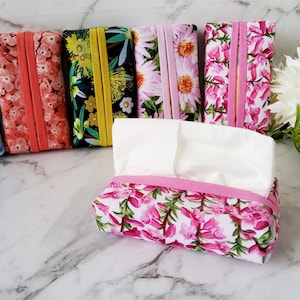 Fabric Pocket Tissue Cover with Tissues - Australian Wildflowers - Get Well Soon Gift - Tissue Holder - Mother's Day Gift - Coworker Gift