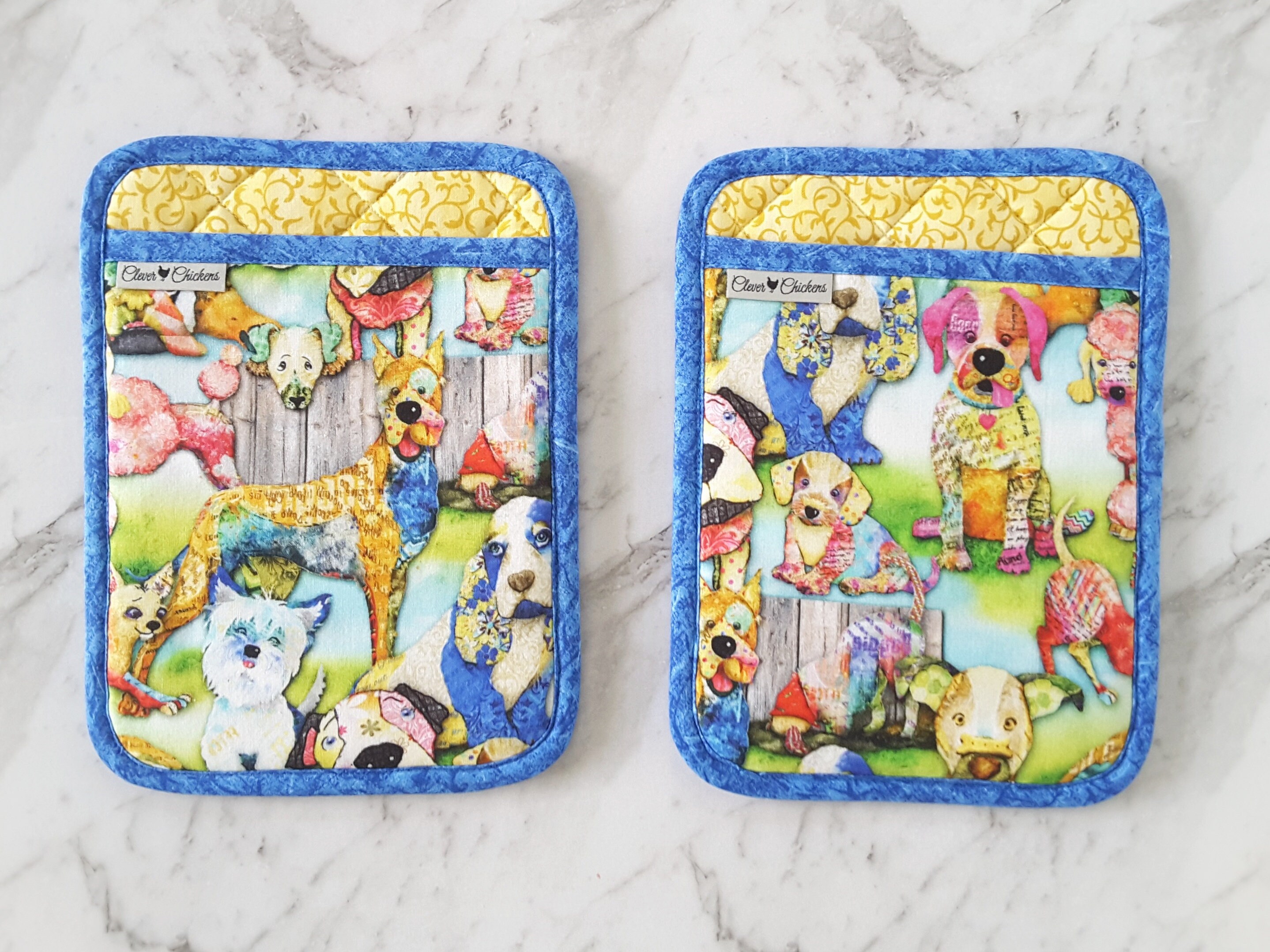 Dog Oven Glove Set Dog Kitchen Decor Dog Pot Holders Etsy