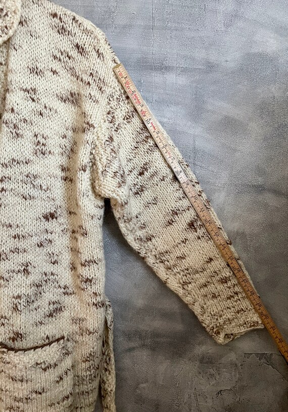 Vintage   handmade cream sweater / buttoned sweat… - image 5