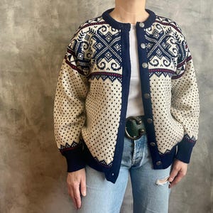 Vintage Wool Cardigan Malagrida 90 -size L - Etsy