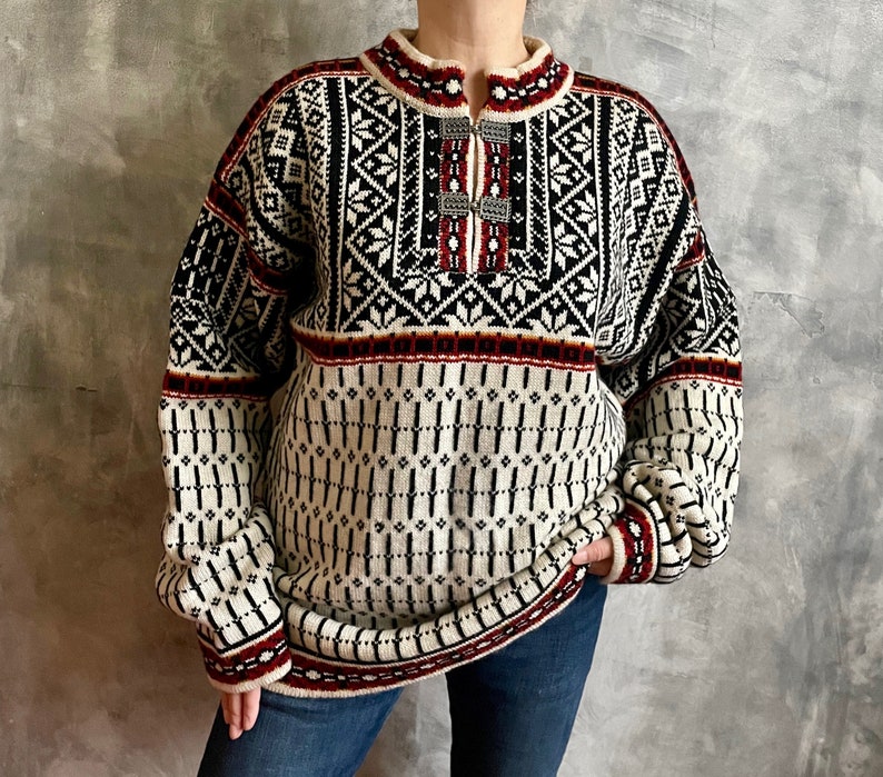 Vintage Norwegian Sweater by Christiana / Norway Sweater / Size L/XL Etsy