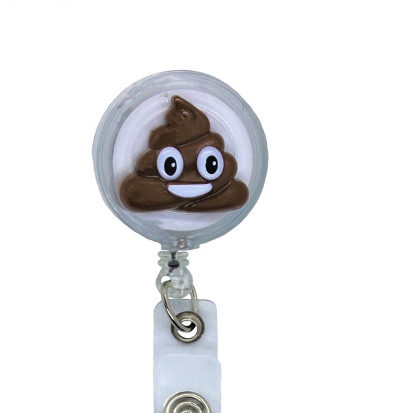 Poop Emoji Badge Reel. nurses badge reel, medical badge reel, hospital badge reel, ID badge reel, retractable badge reel, ID badge reel.