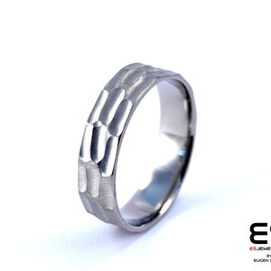 Handmade Titanium wedding ring wedding band for Men and women for nim and her contemporary elegant minimalist surfaces allergy free