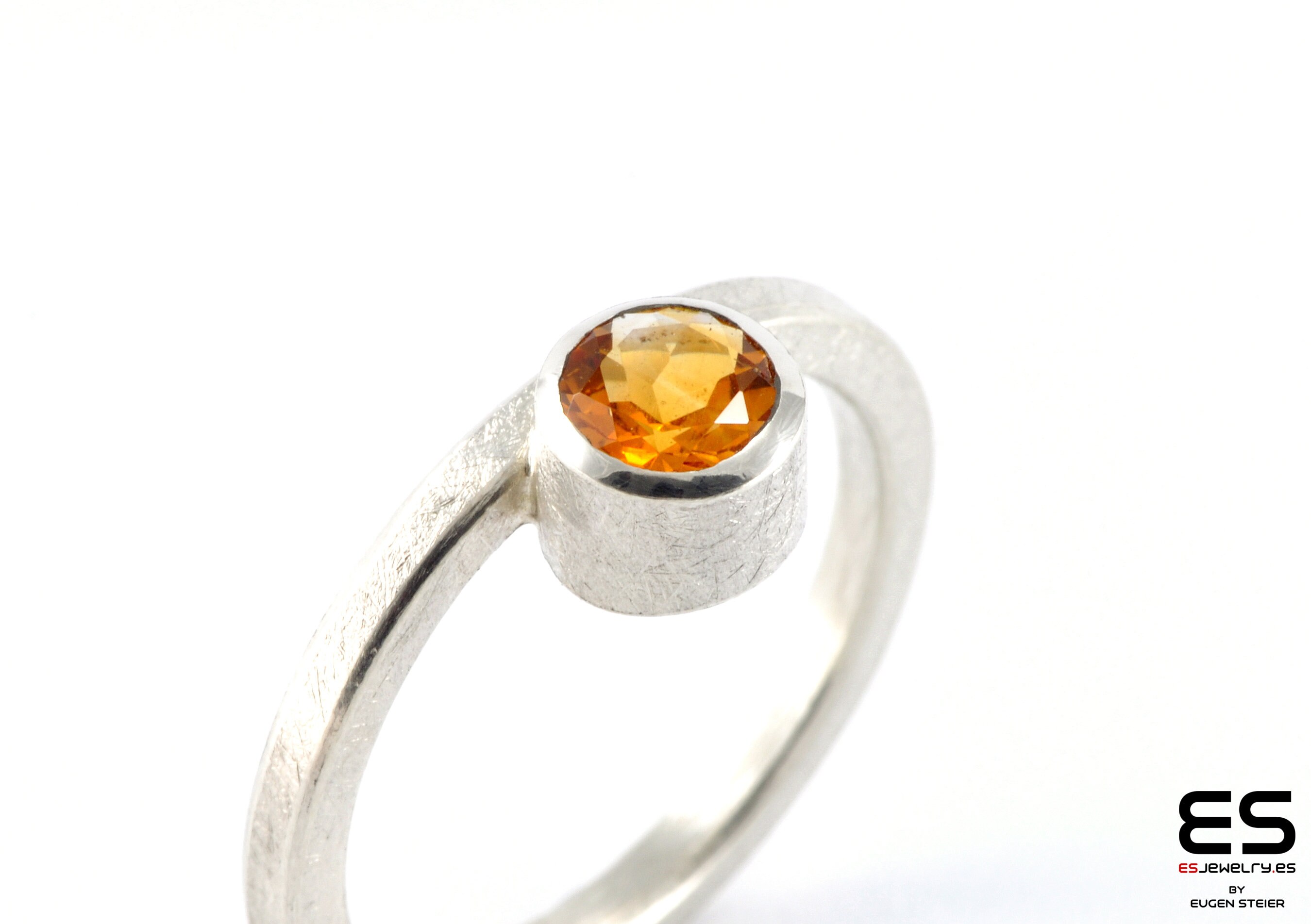Anillo De Citrino Natural En Plata 925 (piedra Natal De Noviembre
