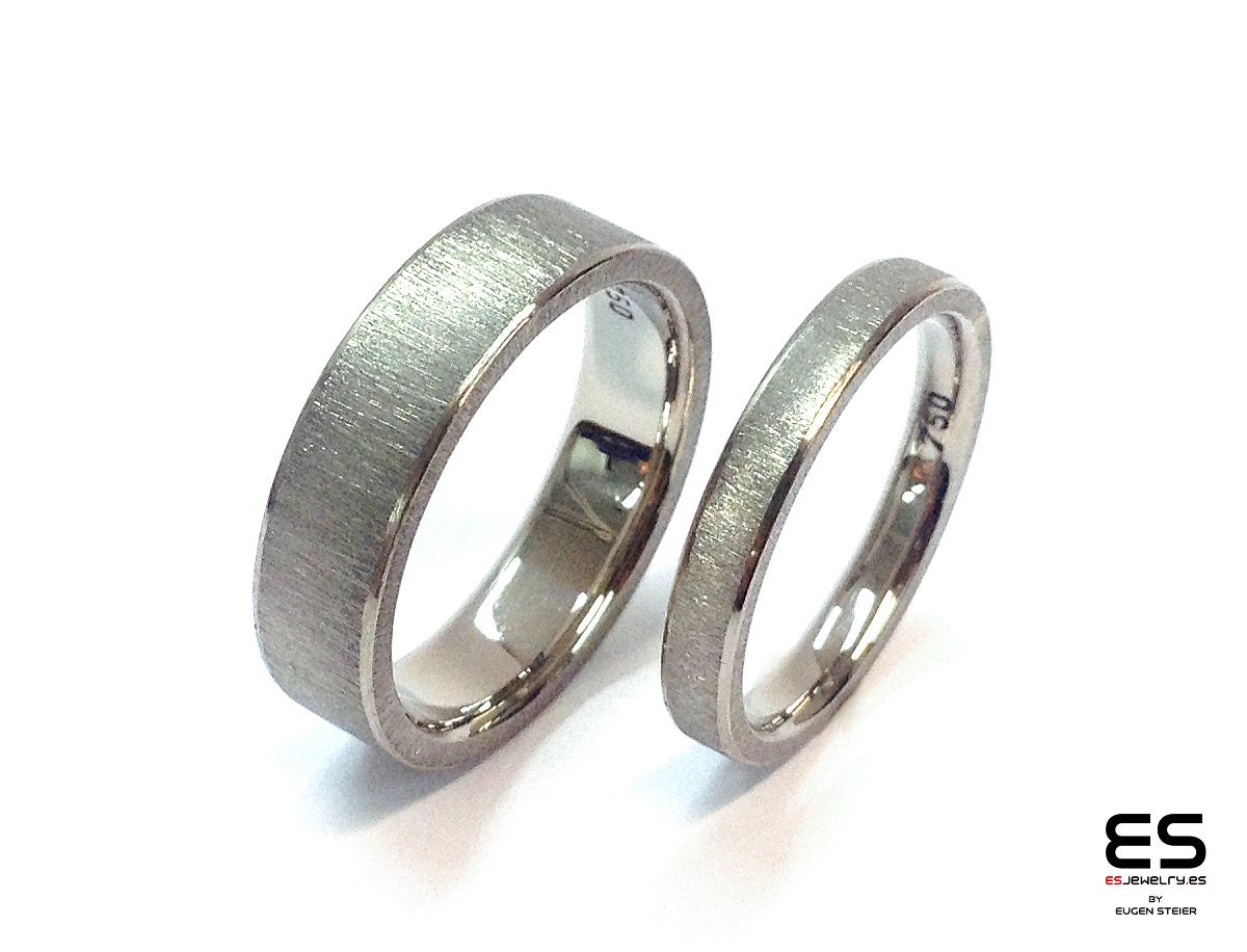 Alliances en or blanc, alliances en or blanc 18 carats, ensemble d