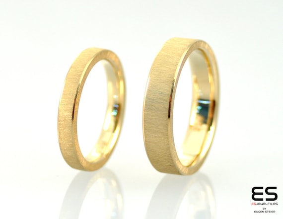 Fedi nuziali in oro contemporaneo set fedi nuziali eleganti fedi