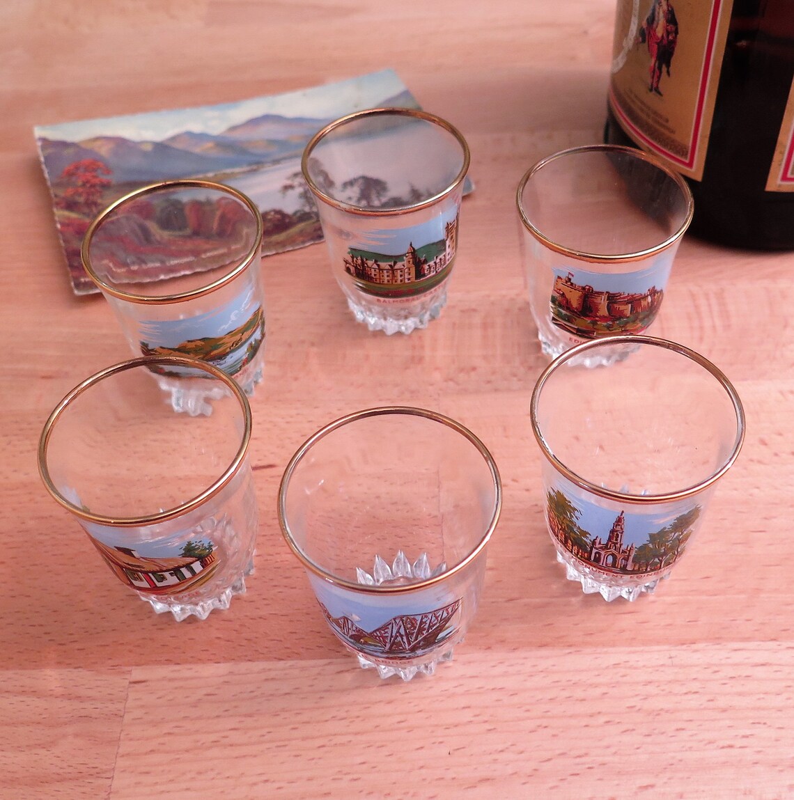 Vintage Scottish Shot Glasses Set of Six Scottish Whisky Etsy