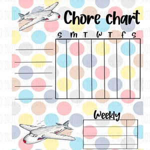 Airplane Chore Chart Dry Erase Board Sublimation PNG Digital | Etsy
