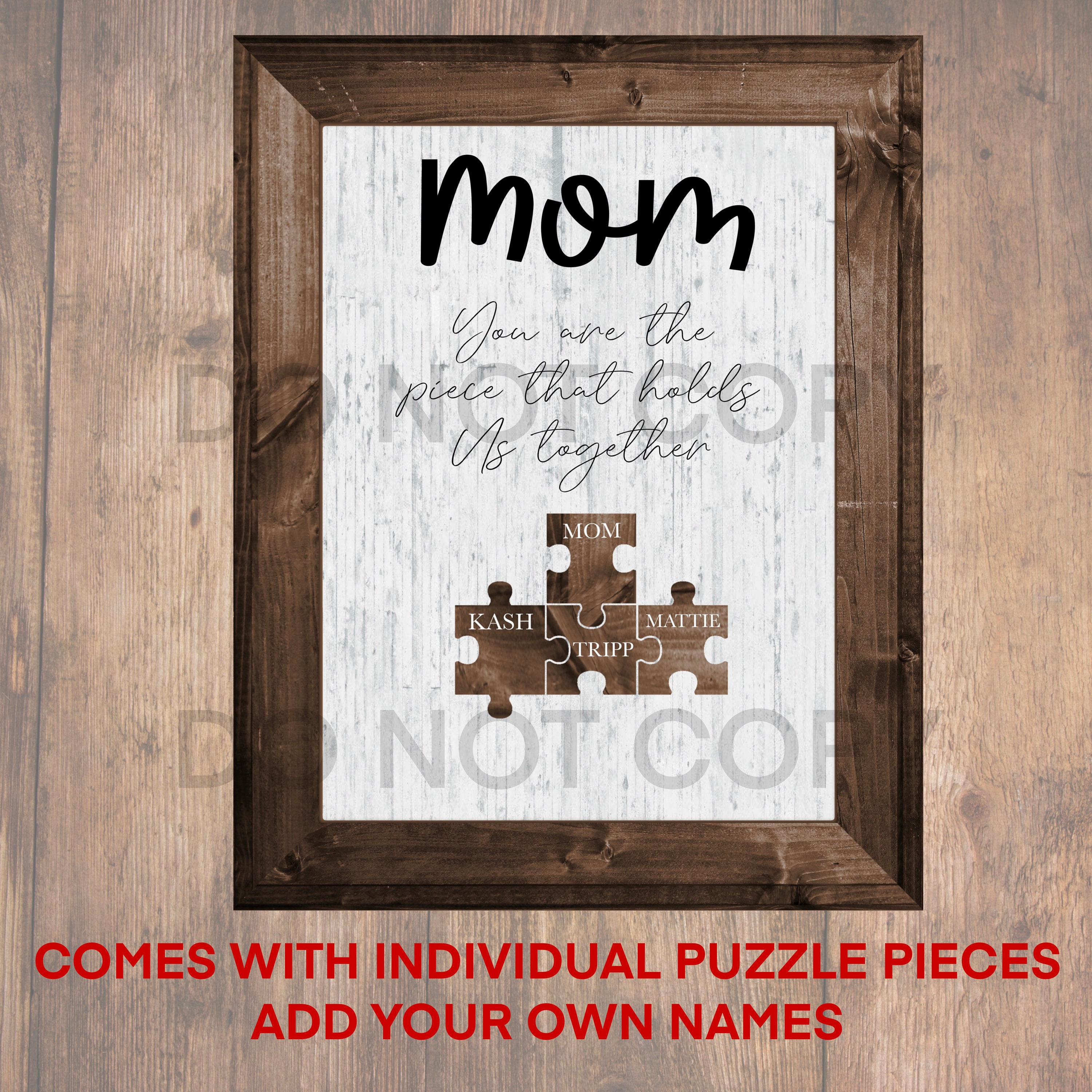 Mom Puzzle Piece Mothers Day Gift Sublimation PNG Digital Etsy