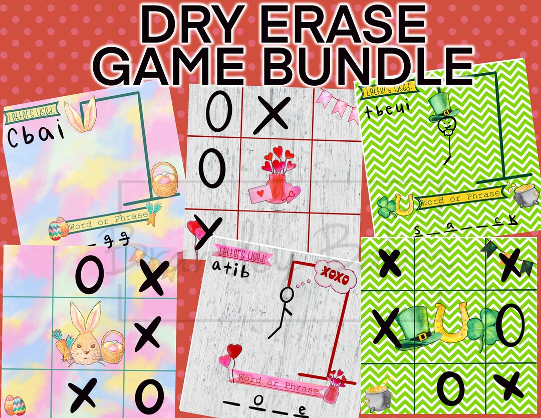 Holiday Dry Erase Games Bundle Sublimation PNG Digital Etsy