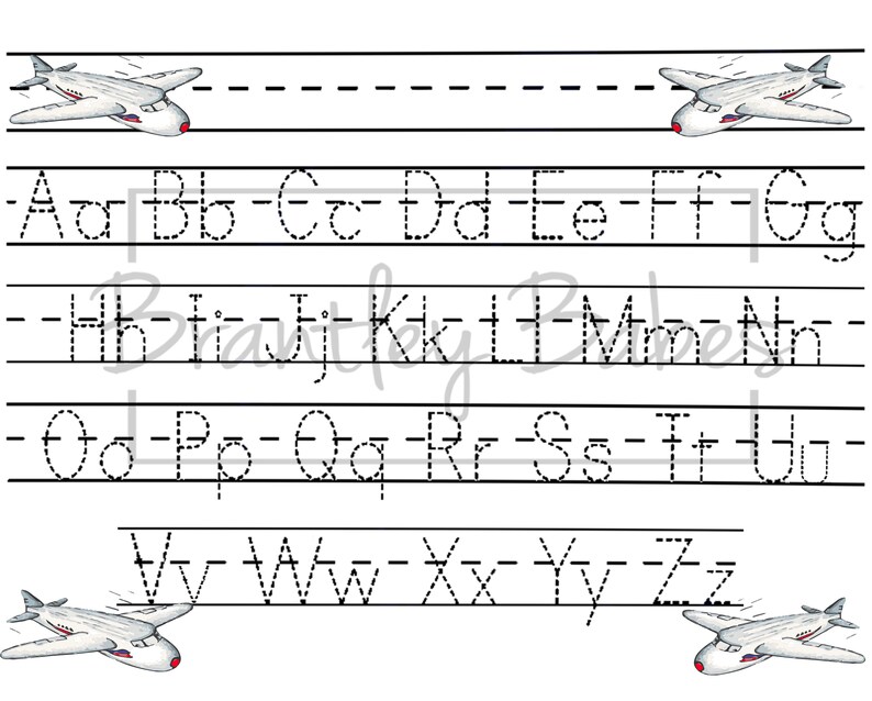 Dry Erase Manuscript Alphabet Traceable Airplanes MDF Etsy
