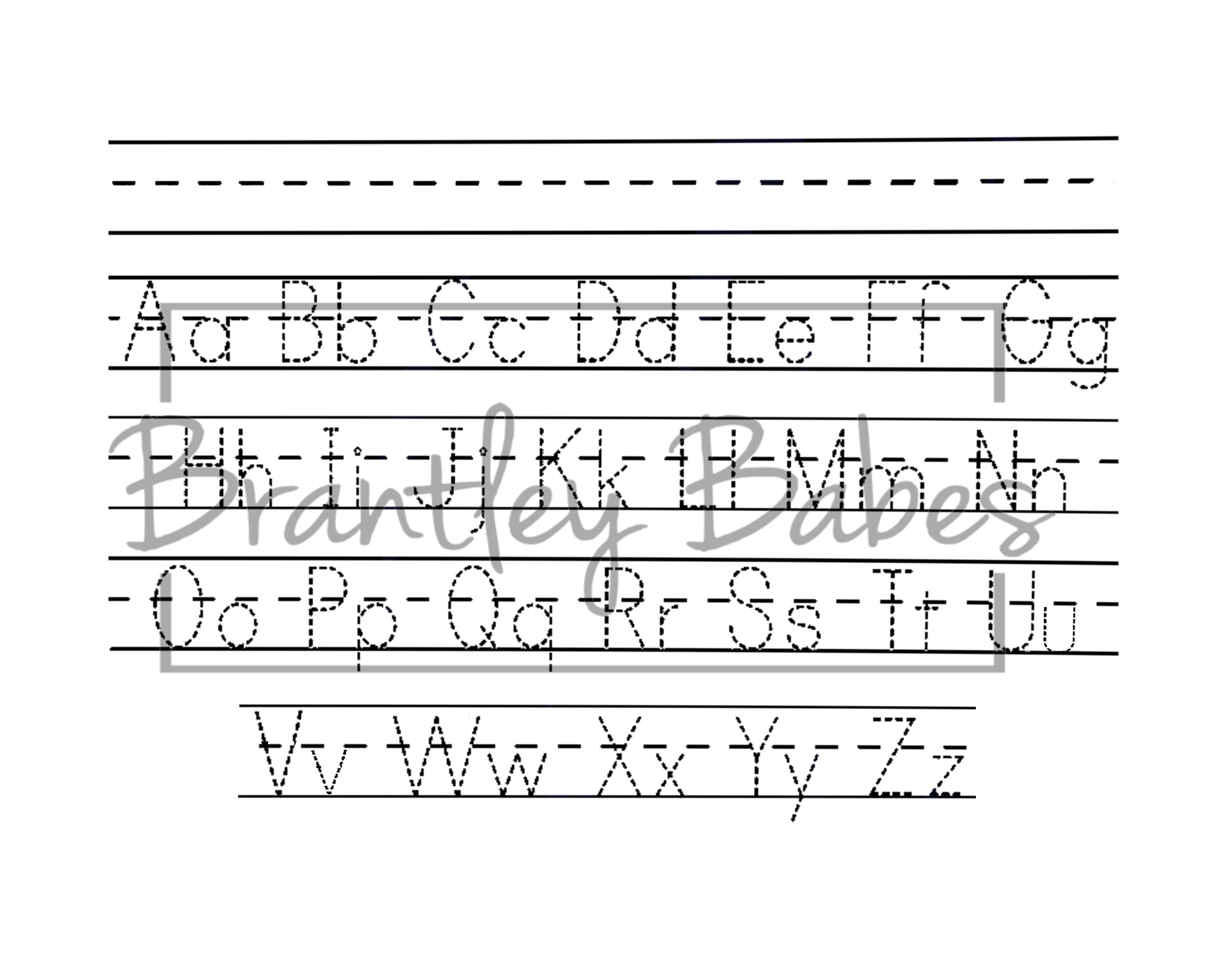 Dry Erase Traceable Manuscript Alphabet Blank PNG Digital Etsy