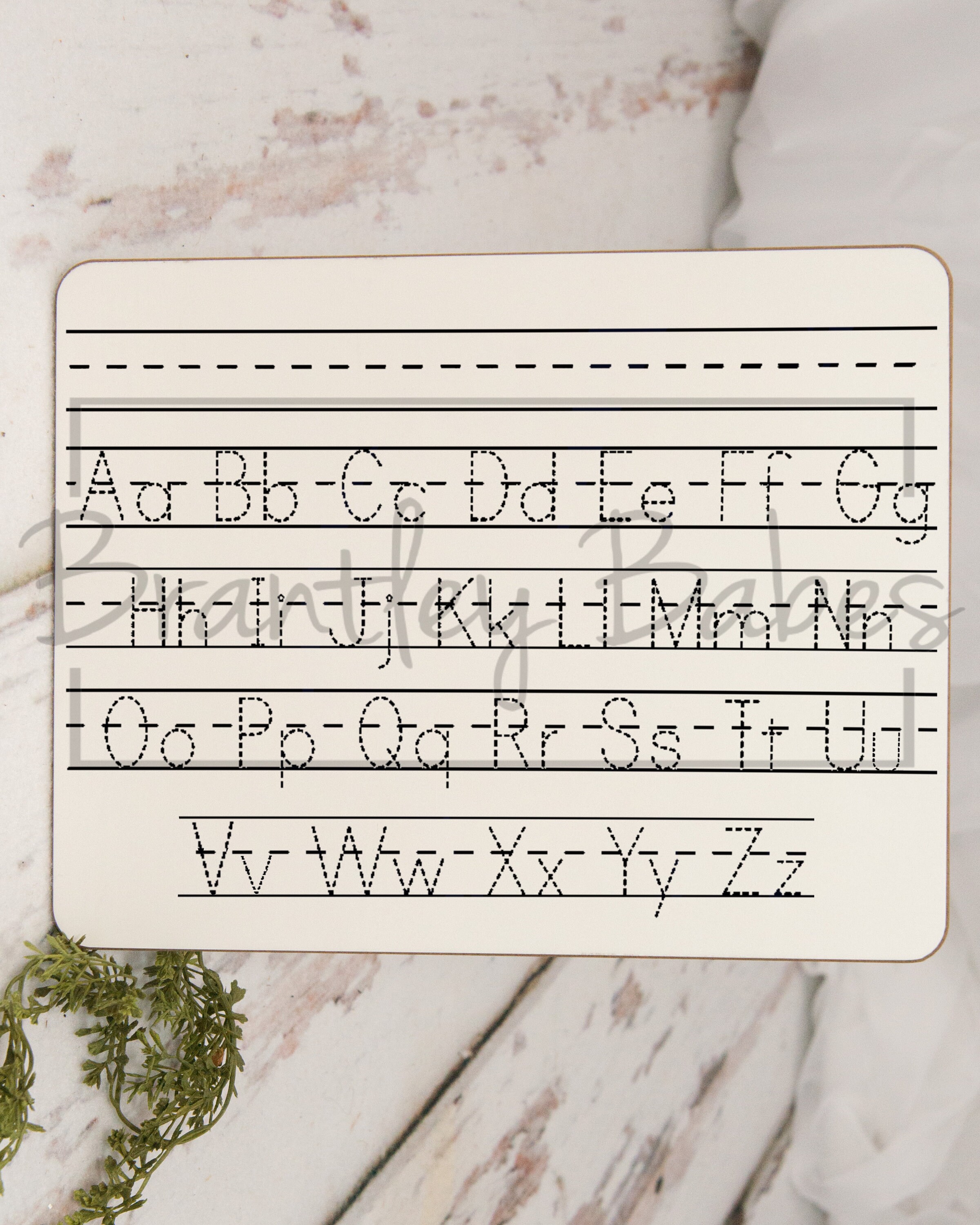 Dry Erase Traceable Manuscript Alphabet Blank PNG Digital Etsy