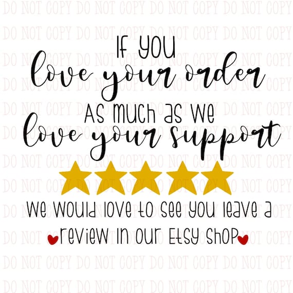 Please Leave an Etsy Review Small Business PNG DIGITAL Etsy