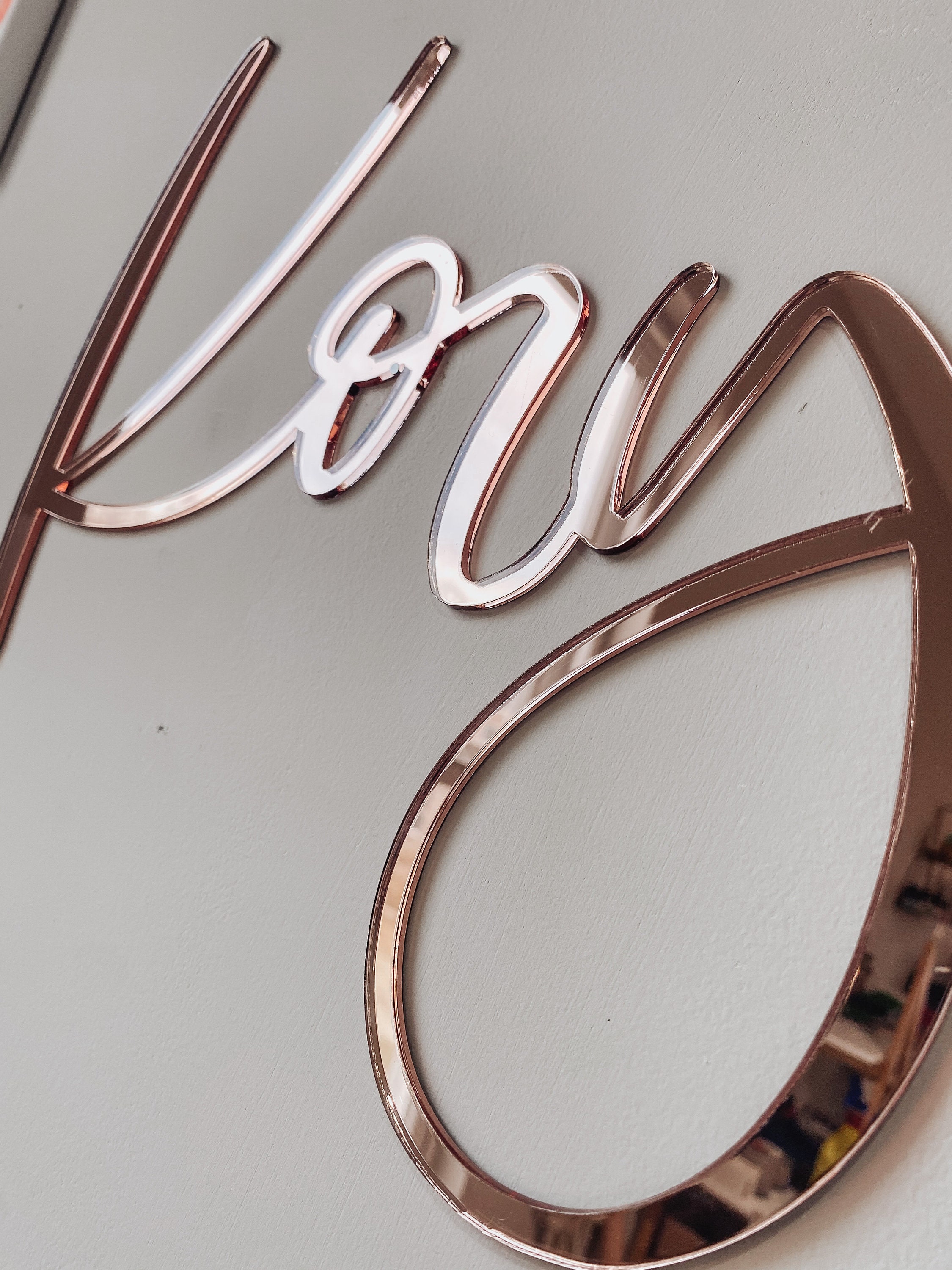 Custom Rose Gold Acrylic Name Laser Cut Sign Name Cut Out Etsy