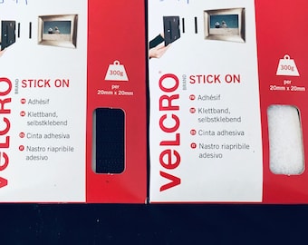 Velcro tape. White or black. Hook and loop tape. 1mtr x  20mm. Stick on adhesive tape. Strong. Easy to use.