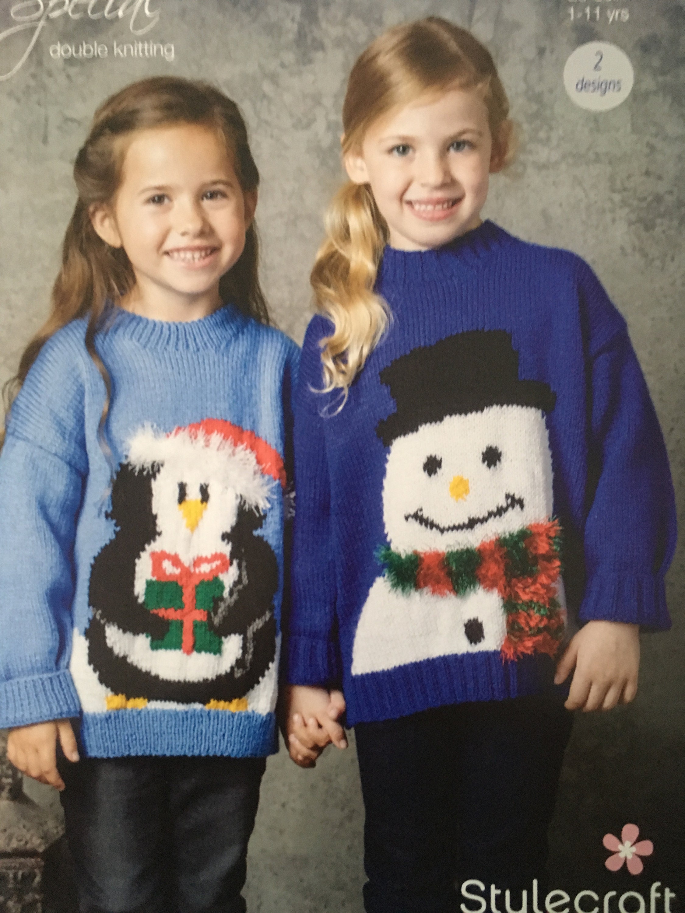 Christmas jumper knitting pattern.2 designs to knit. Snowman Etsy