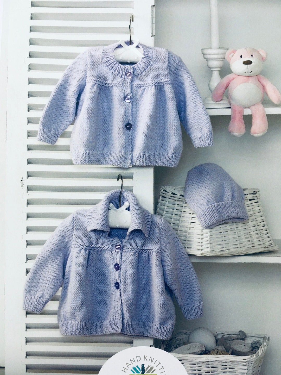 Baby Knitting Pattern for Jacket & Hat. Sizes Prem 12 Mths. Etsy UK