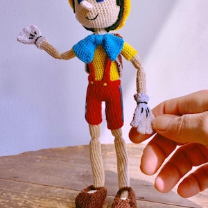 amigurumi wooden pinoxo doll,amigurumi,crochet toy,doll,doll ready for shipping,hand knitted,vintage,gift for a loved one,
