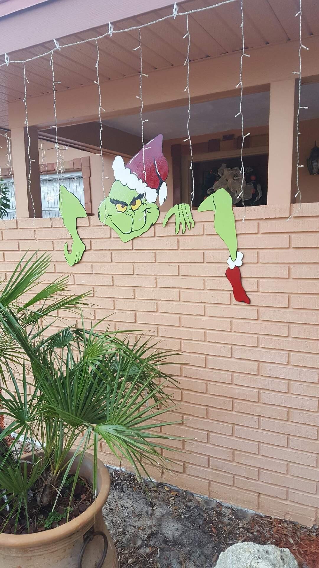 Christmas Yard Art Fence Peeker Etsy