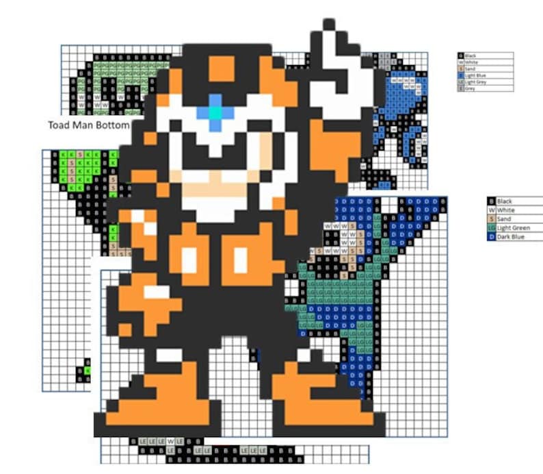 Mega Man Pattern Mega Man 4 Perler Pattern Pack - Etsy
