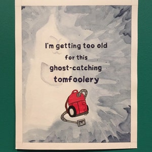 Ghost-Catching Tomfoolery Original Watercolor Painting - Video Game Inspired Art Piece - 8x10 Character Artwork