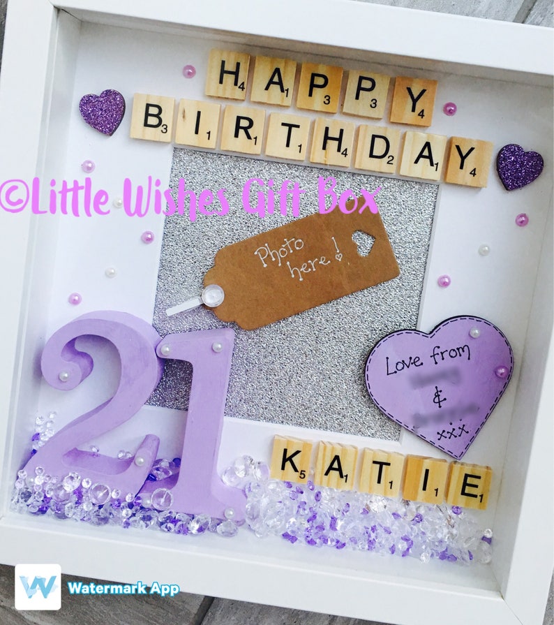 21st Birthday personalised photo / box frame / photo frame Etsy