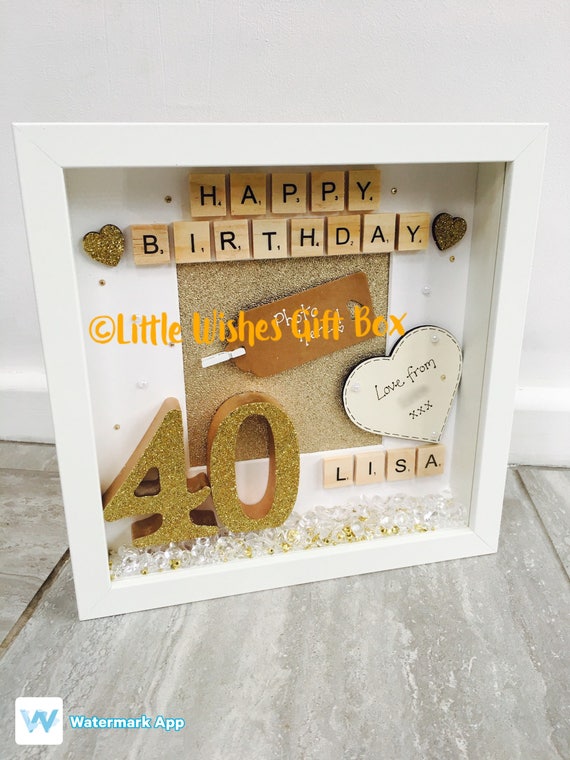 40th 30th 21st 18th Birthday Personalised Photo Box Frame